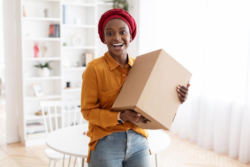 Client recevant son colis